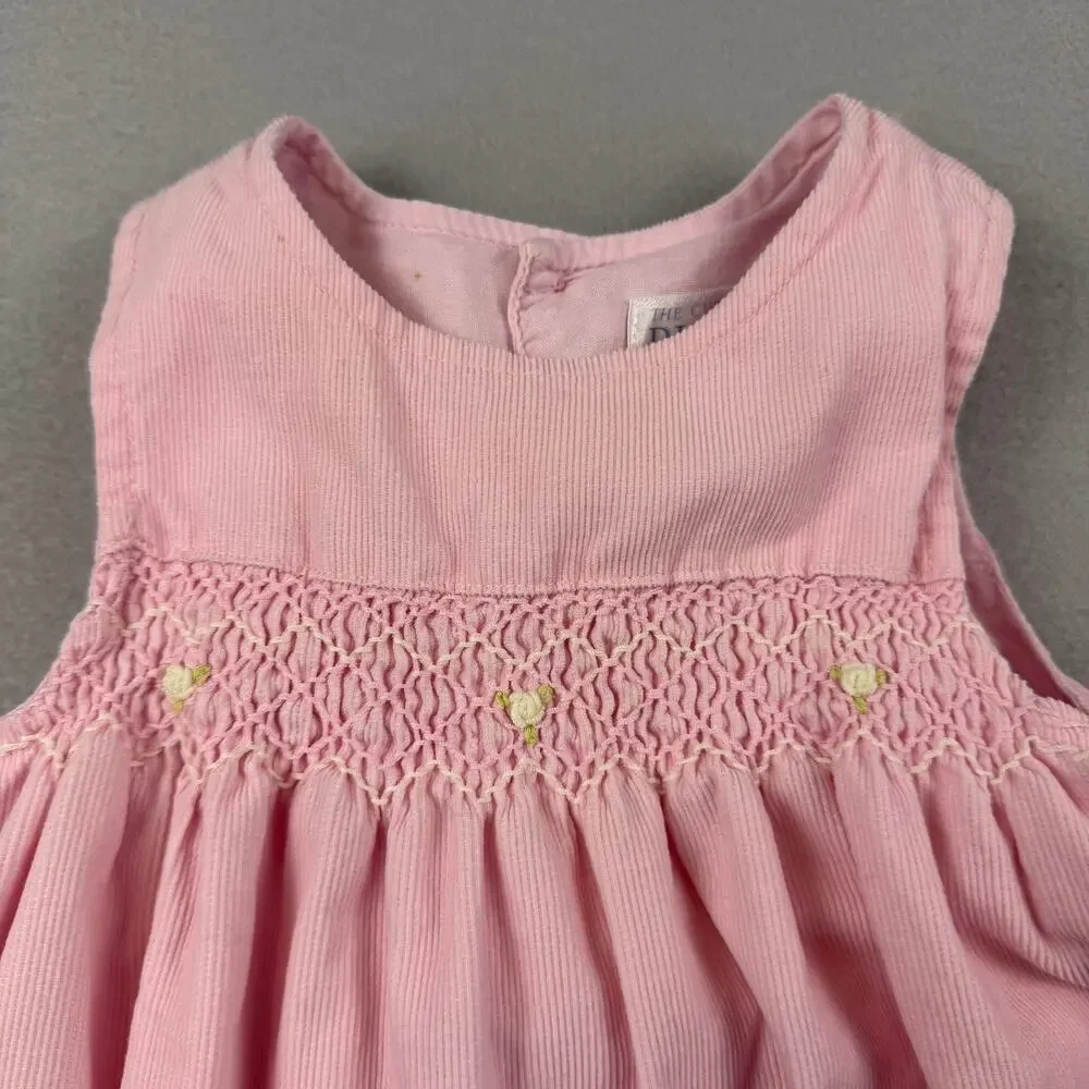 VTG Children’s Place Pink Smocked Corduroy Bubble Romper 12M